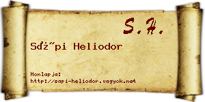 Sápi Heliodor névjegykártya